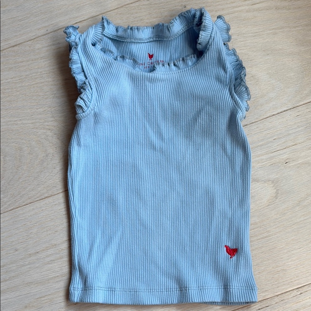 Pink Chicken Girls Organic Ruffle Rib Tank